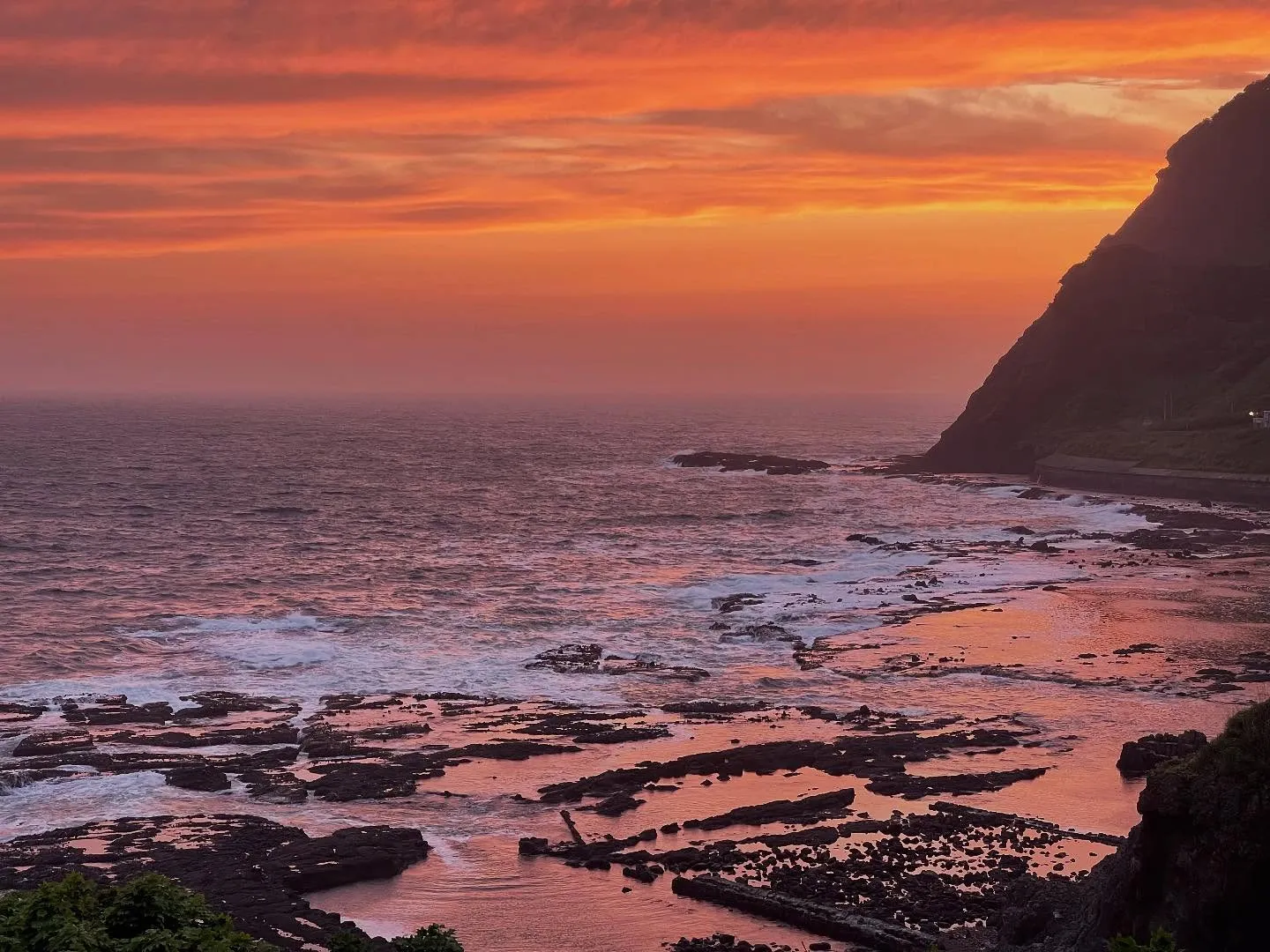 今夜の宿からの夕焼け！